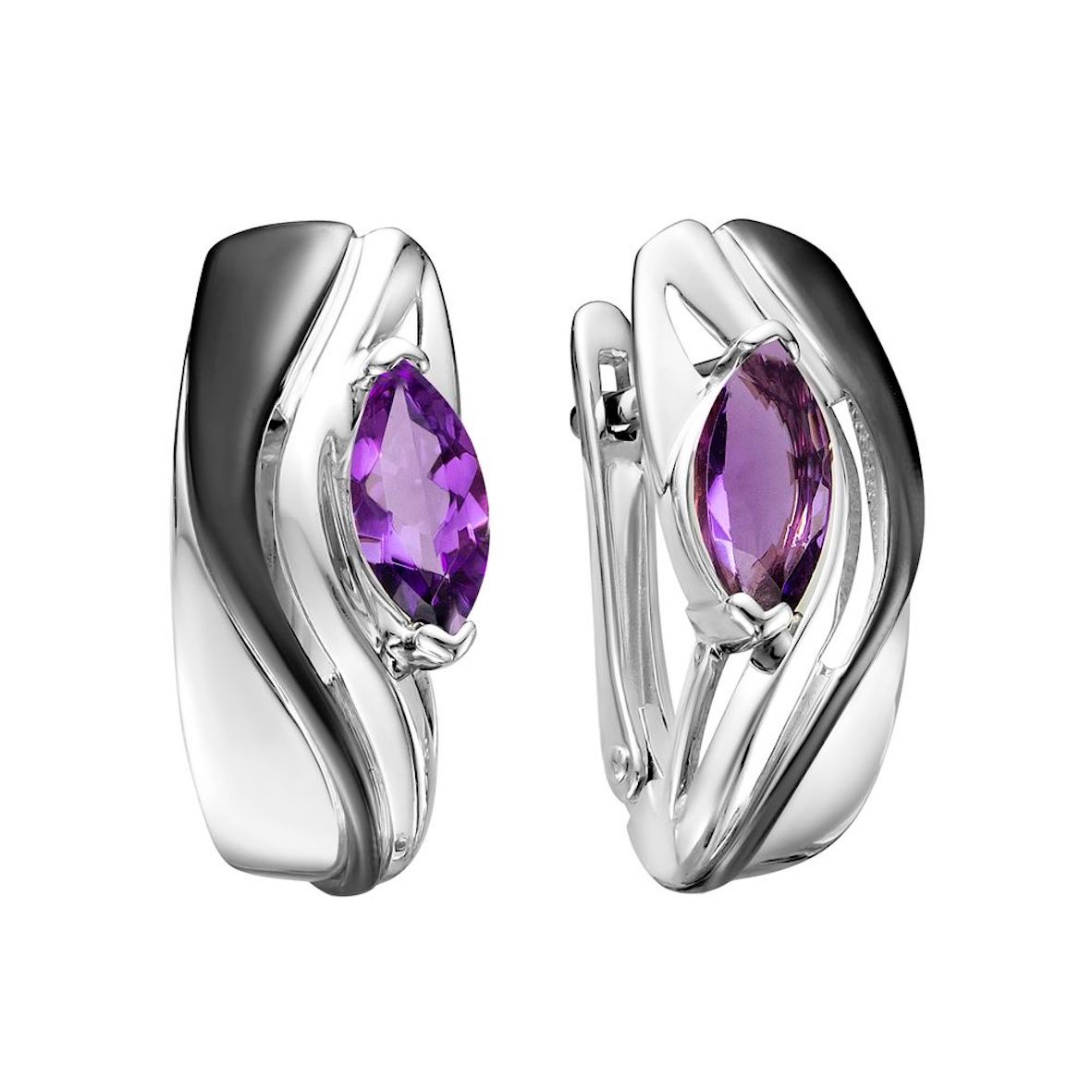 Damen Ohrringe 925 Silber mit Amethyst Damen Ohrringe 925 Silber mit Amethyst