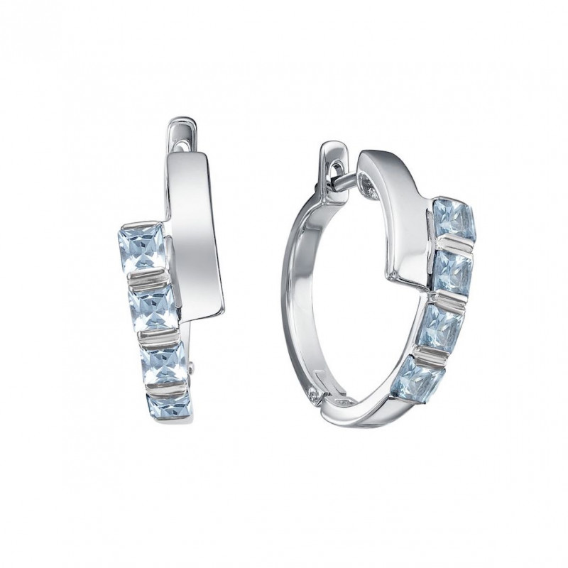 Серьги с топазом из серебра 925 пробы