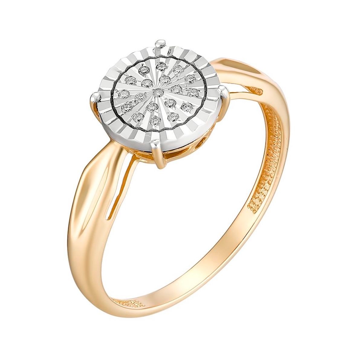 Damen Ring mit Diamanten 585 Rotgold