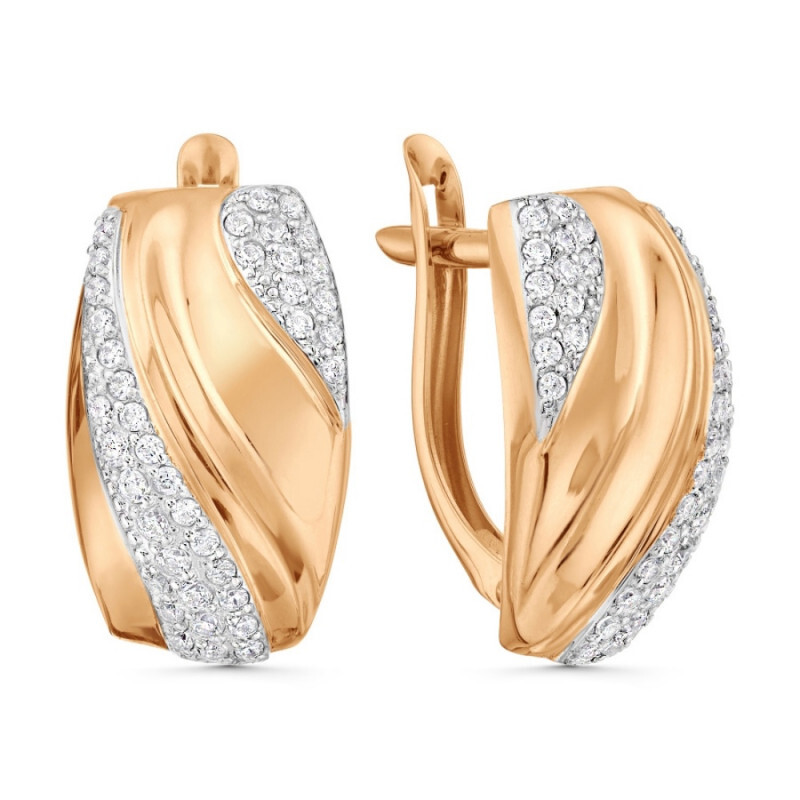 Ohrringe mit Zirkonia | 585 Rotgold