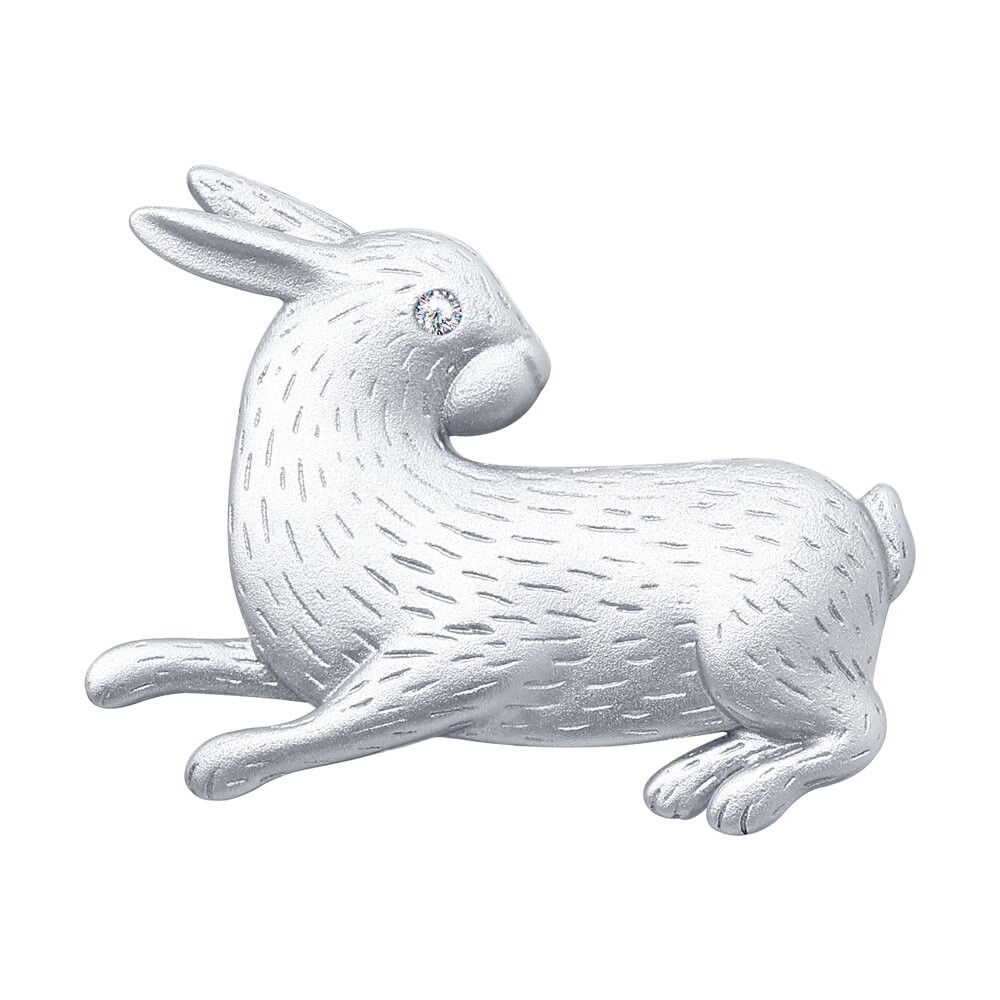 Брошь "Заяц" с фианитами Брошь "Заяц" с фианитами