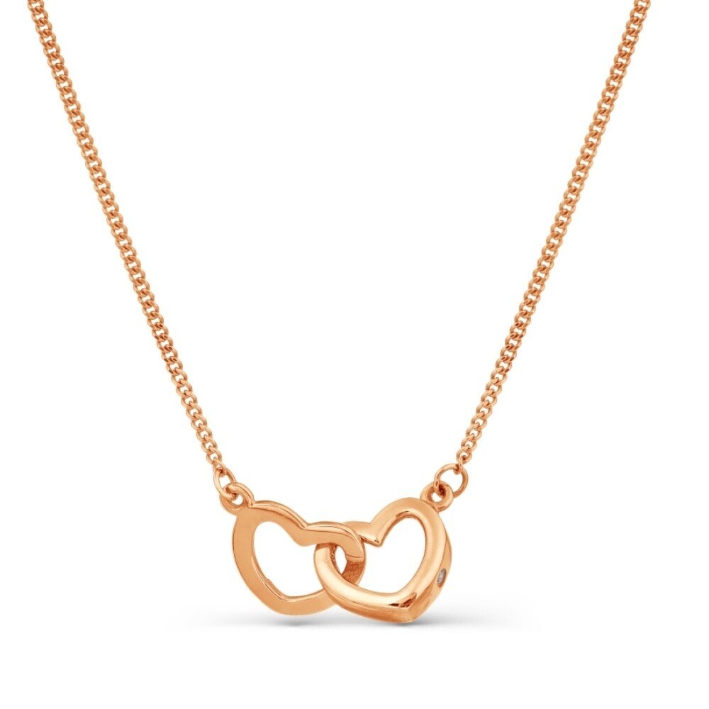 Halskette "Herz" Kette mit Zirkonia 585 Rotgold