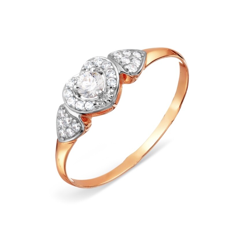 Damen Ring "Herz" 585 Rotgold mit Zirkonia