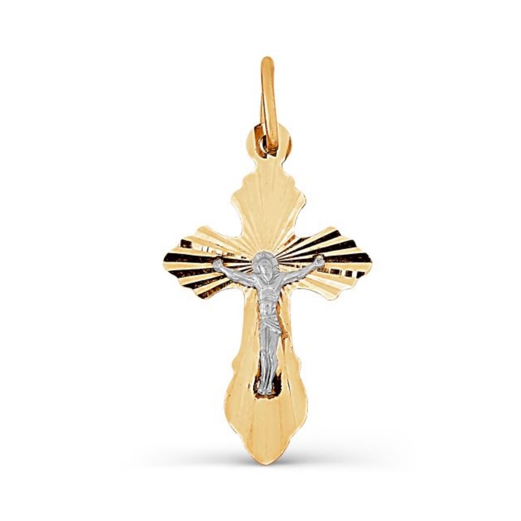 Kreuz mit Diamantschiff 585 Rotgold