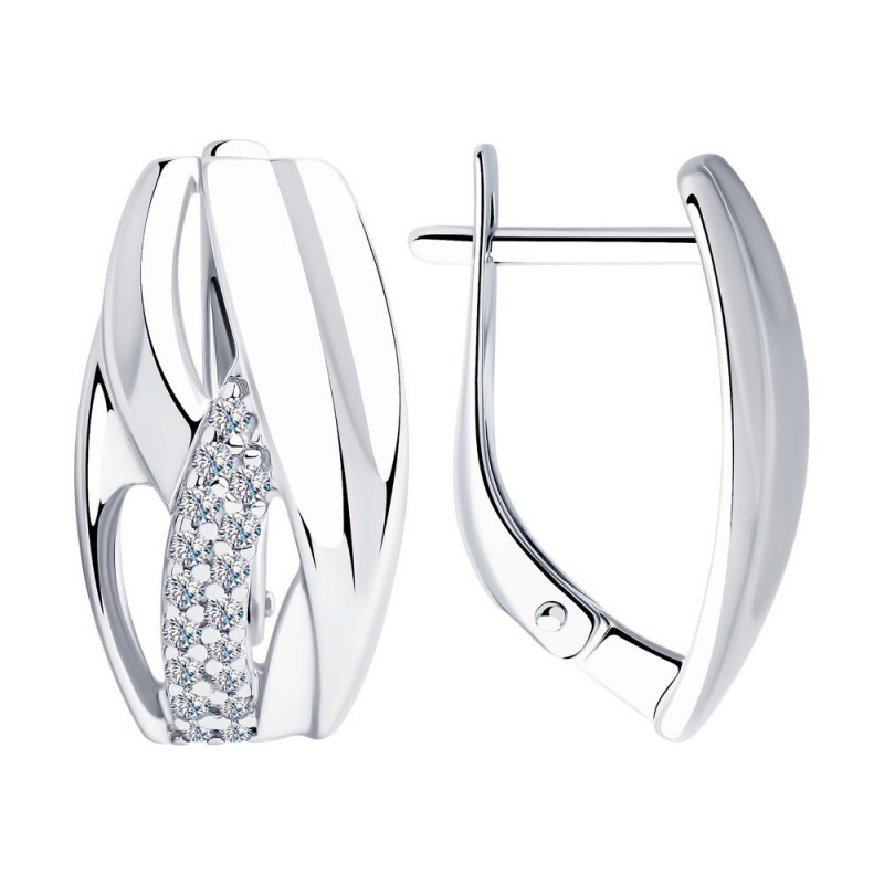 Damen Ohrringe 925 Silber Zirkonia