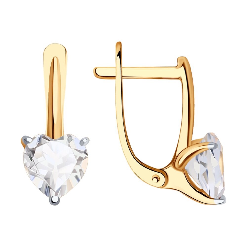 Damen Ohrringe 585 Rotgold Topas