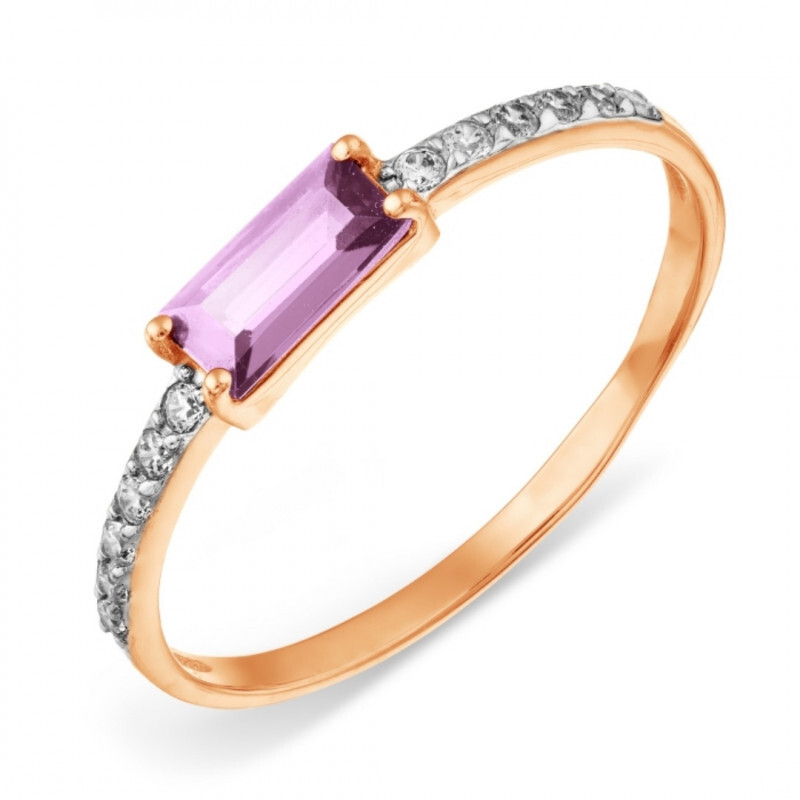 Damen Ring 585 Rotgold Amethyst Zirkonia Damen Ring 585 Rotgold Amethyst Zirkonia