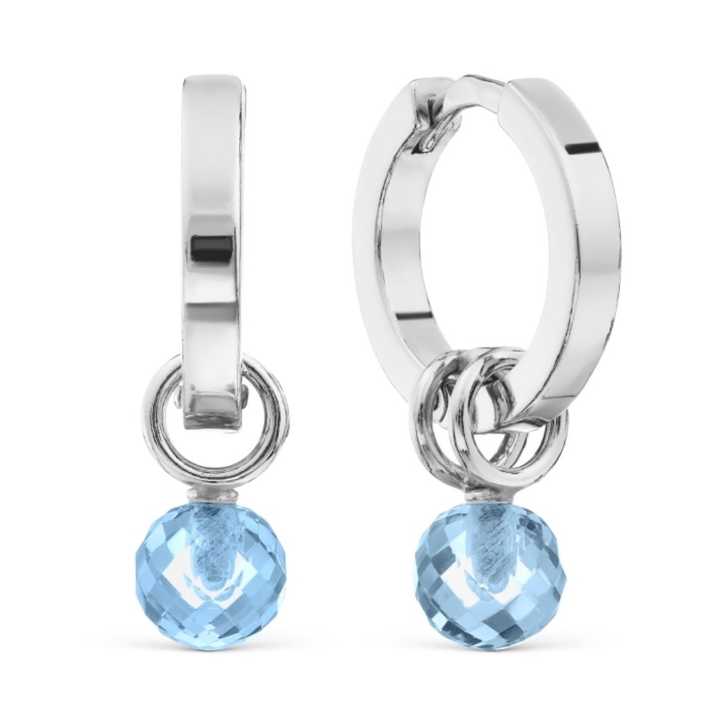 Paar Creolen 925 Silber Topas
