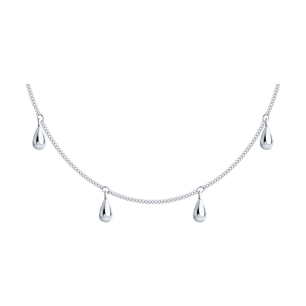 Колье "Капли" из русского серебра 925 пробы