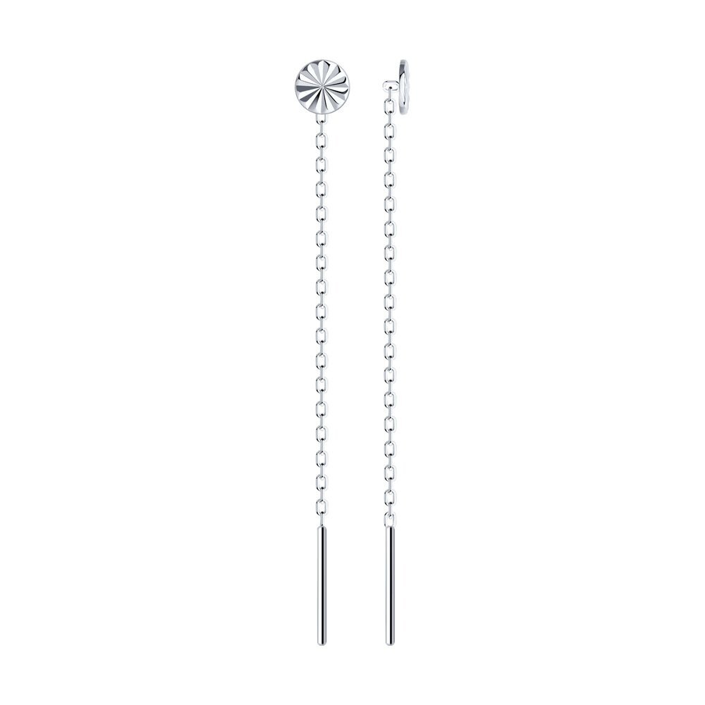 Paar Ohrhänger "Rund" durchzieher 925 Silber Diamantiert