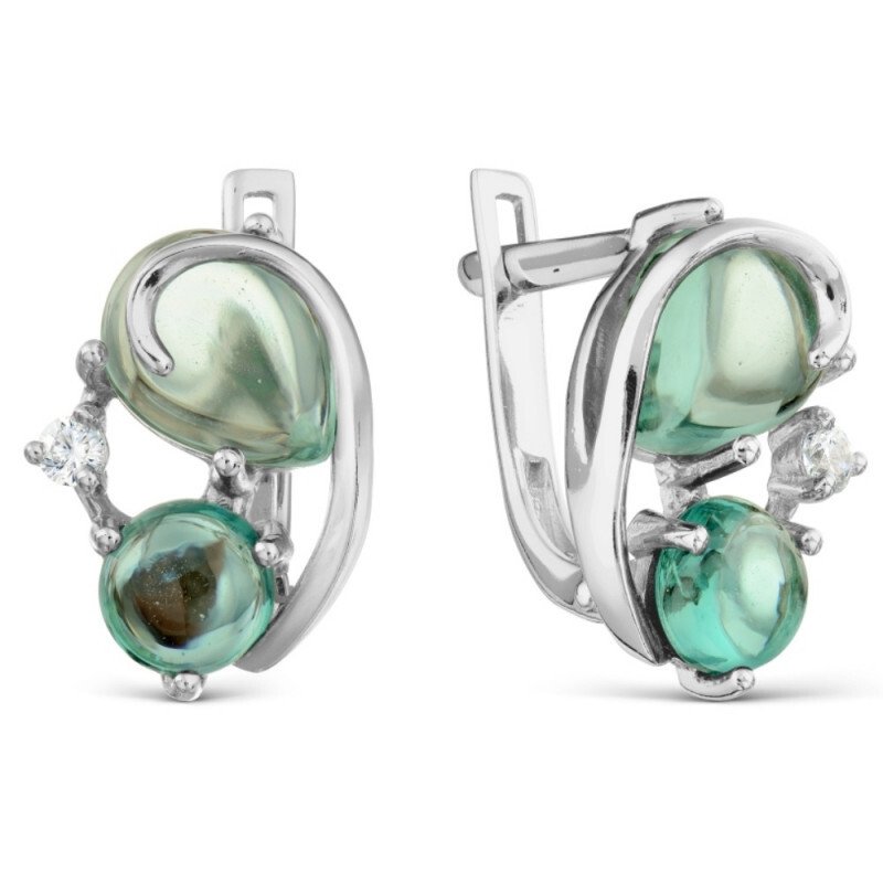 Ohrringe mit Aquamarin und Zirkonia