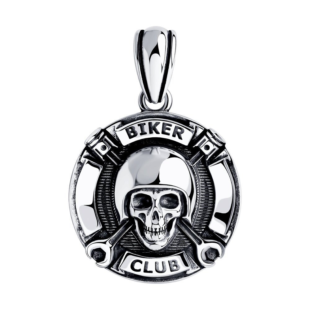 Ketten Anhänger Biker 925 Silber oxidiert