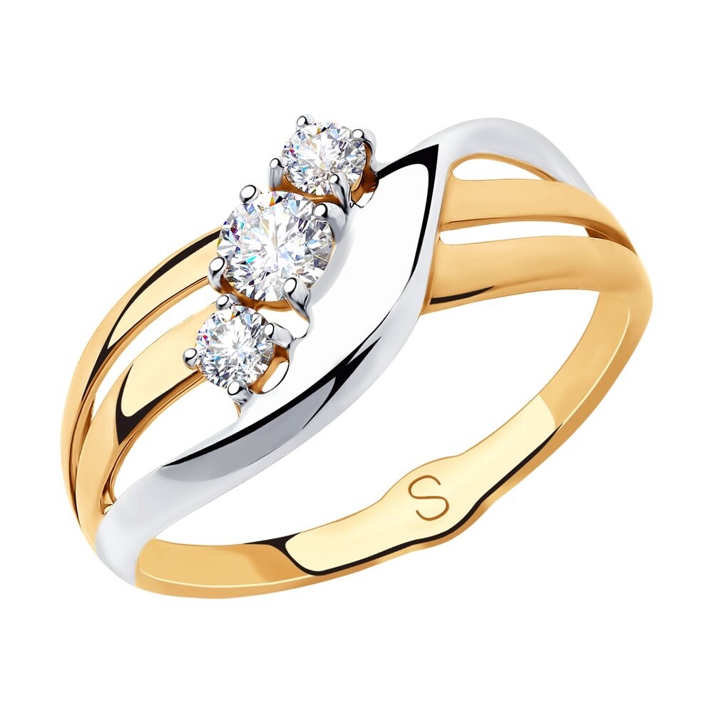 Damen Ring 585 Rotgold Zirkonia Fingerring Bicolor Damen Ring 585 Rotgold Zirkonia Fingerring Bicolor