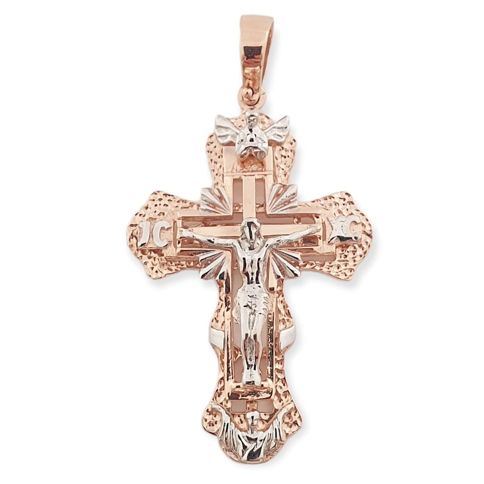 Kreuz 585 Rotgold Weißgold Bicolor Kreuz 585 Rotgold Weißgold Bicolor