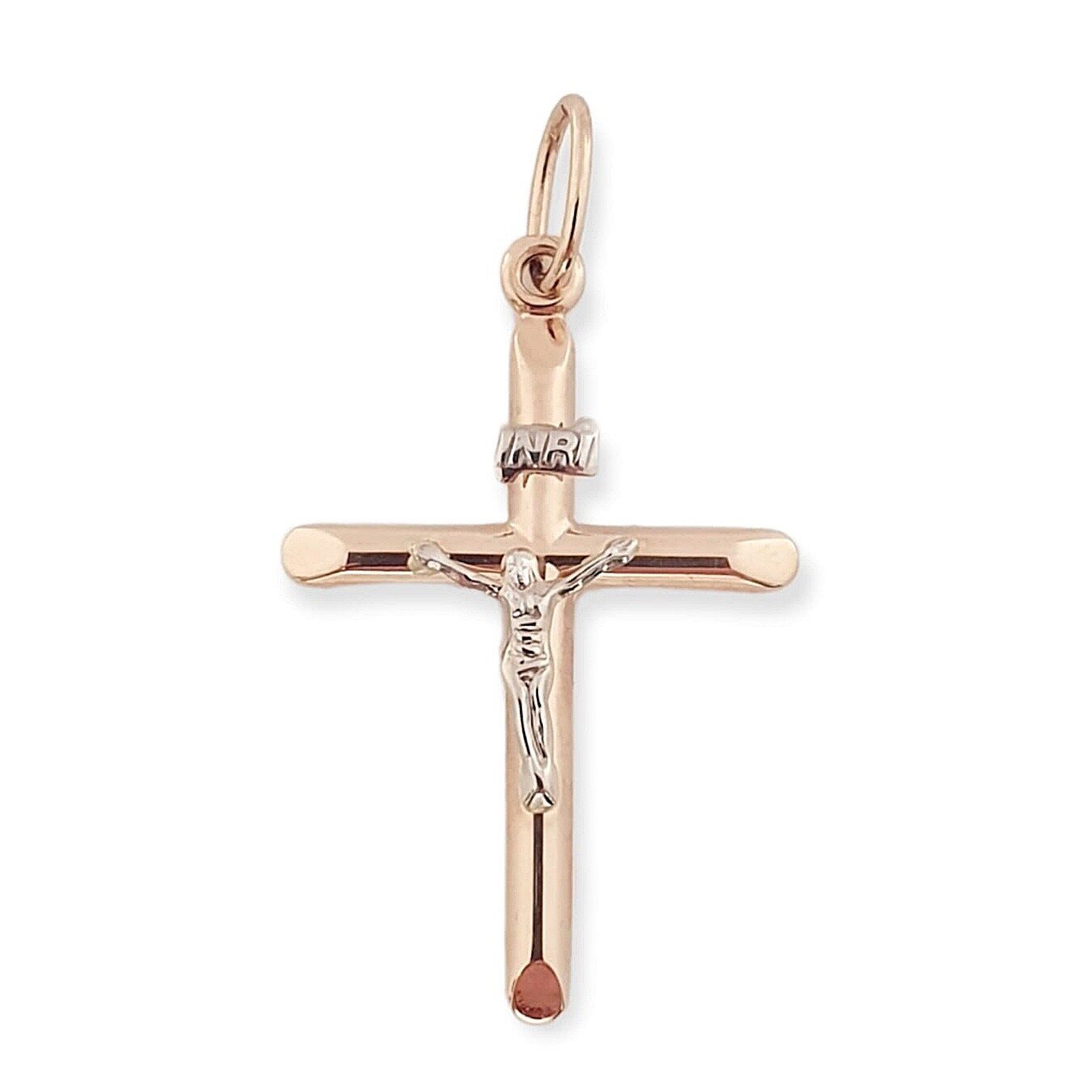 Kreuz 585 Rotgold Weißgold Taufkreuz