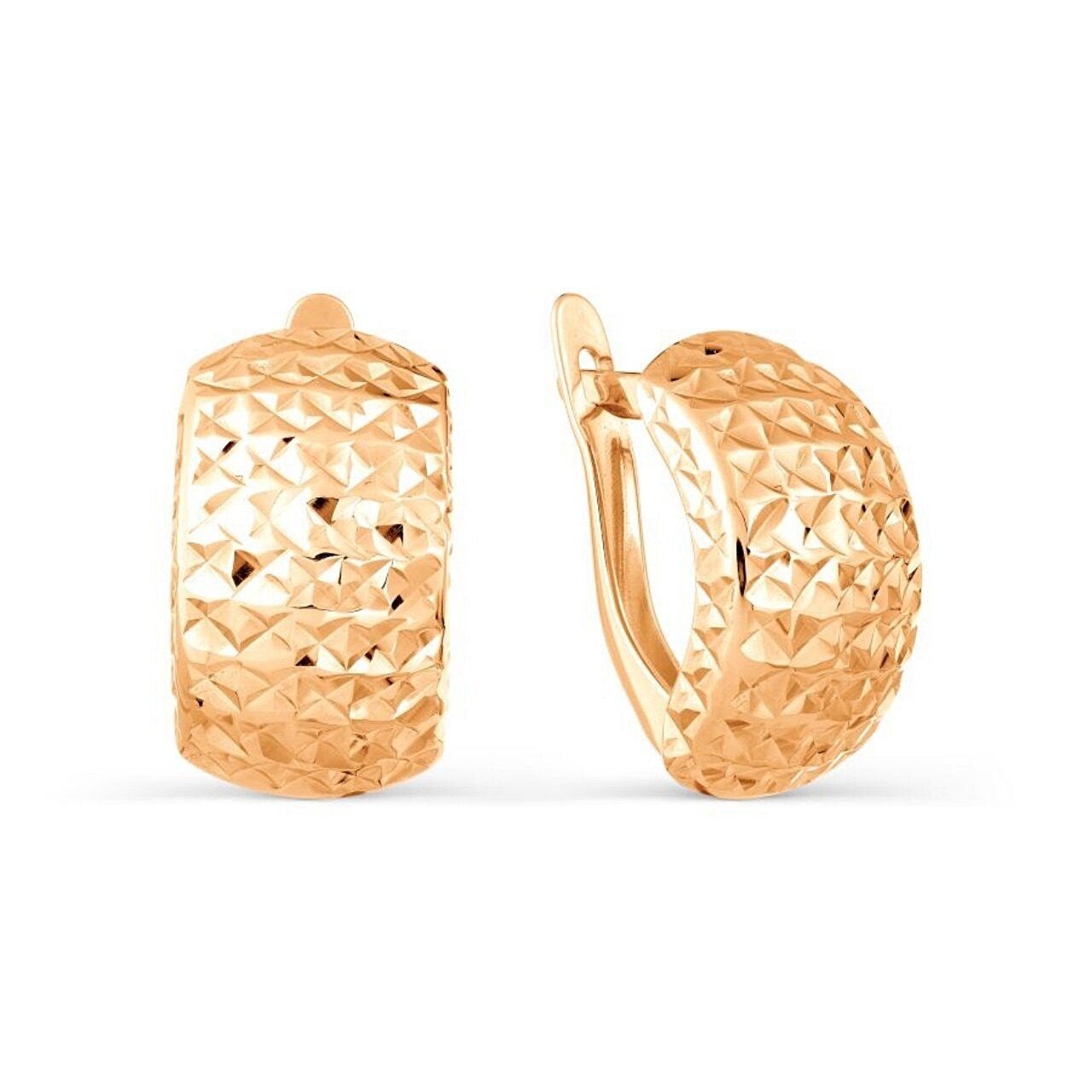 Damen Ohrringe 585 Rotgold Diamantschliff