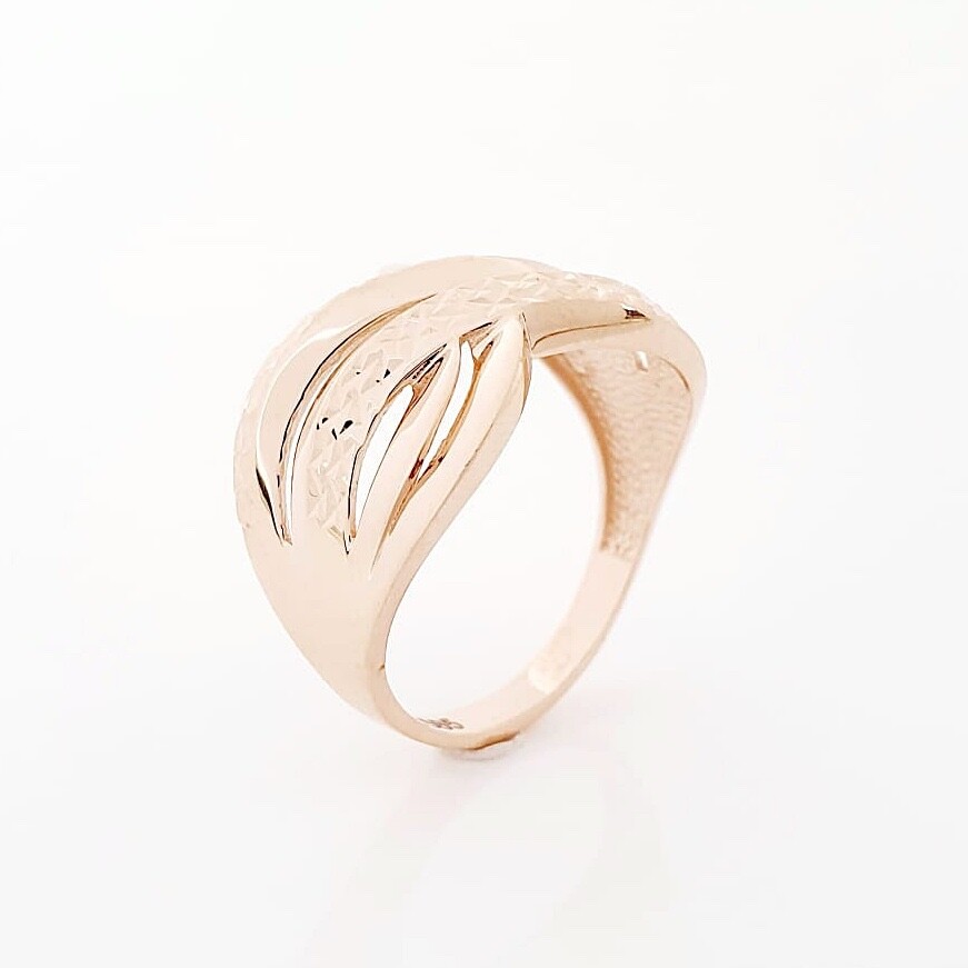 Damen Ring 585 Rotgold Diamantiert