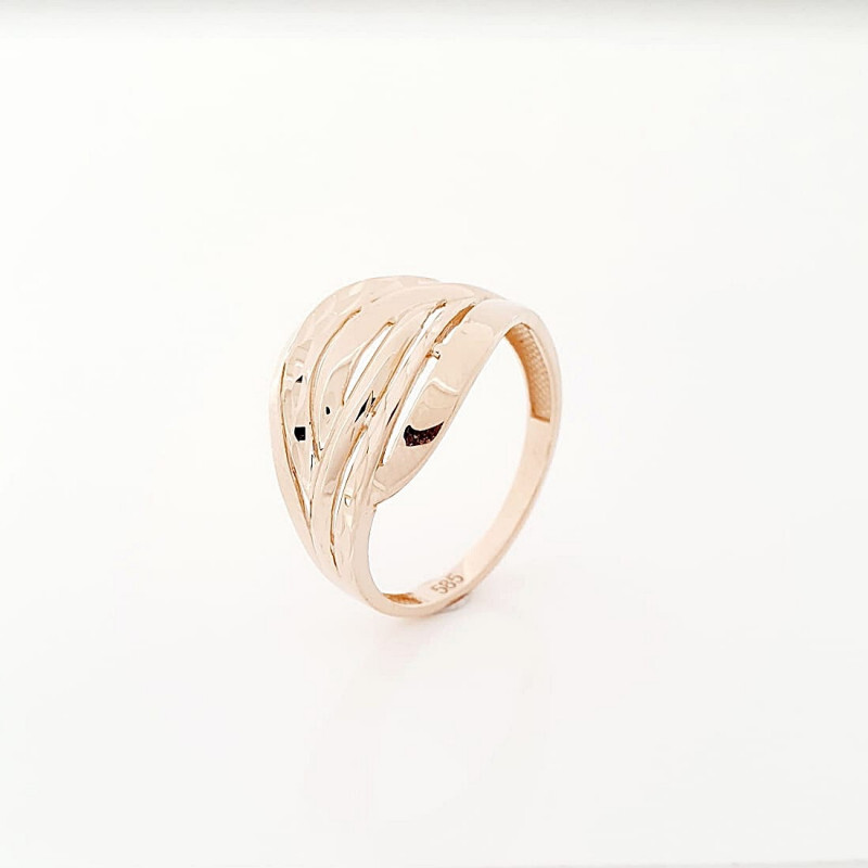 Damen Ring 585 Rotgold Diamantiert