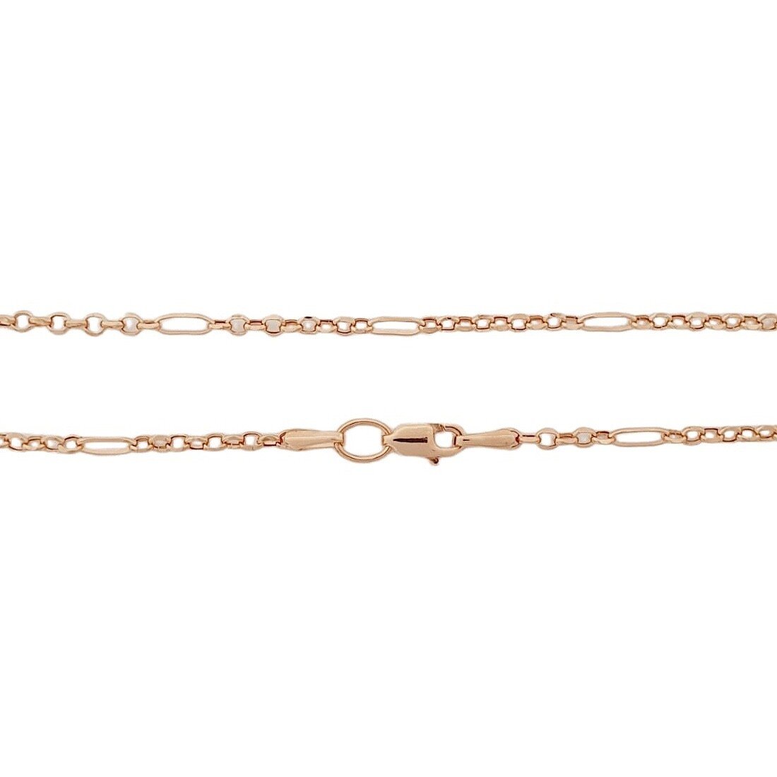 Kette 585 Rotgold Halskette Figaro Erbsen