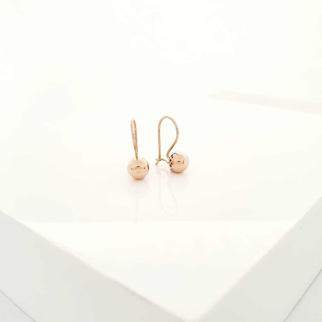 Серьги шарики из красного золота 585
