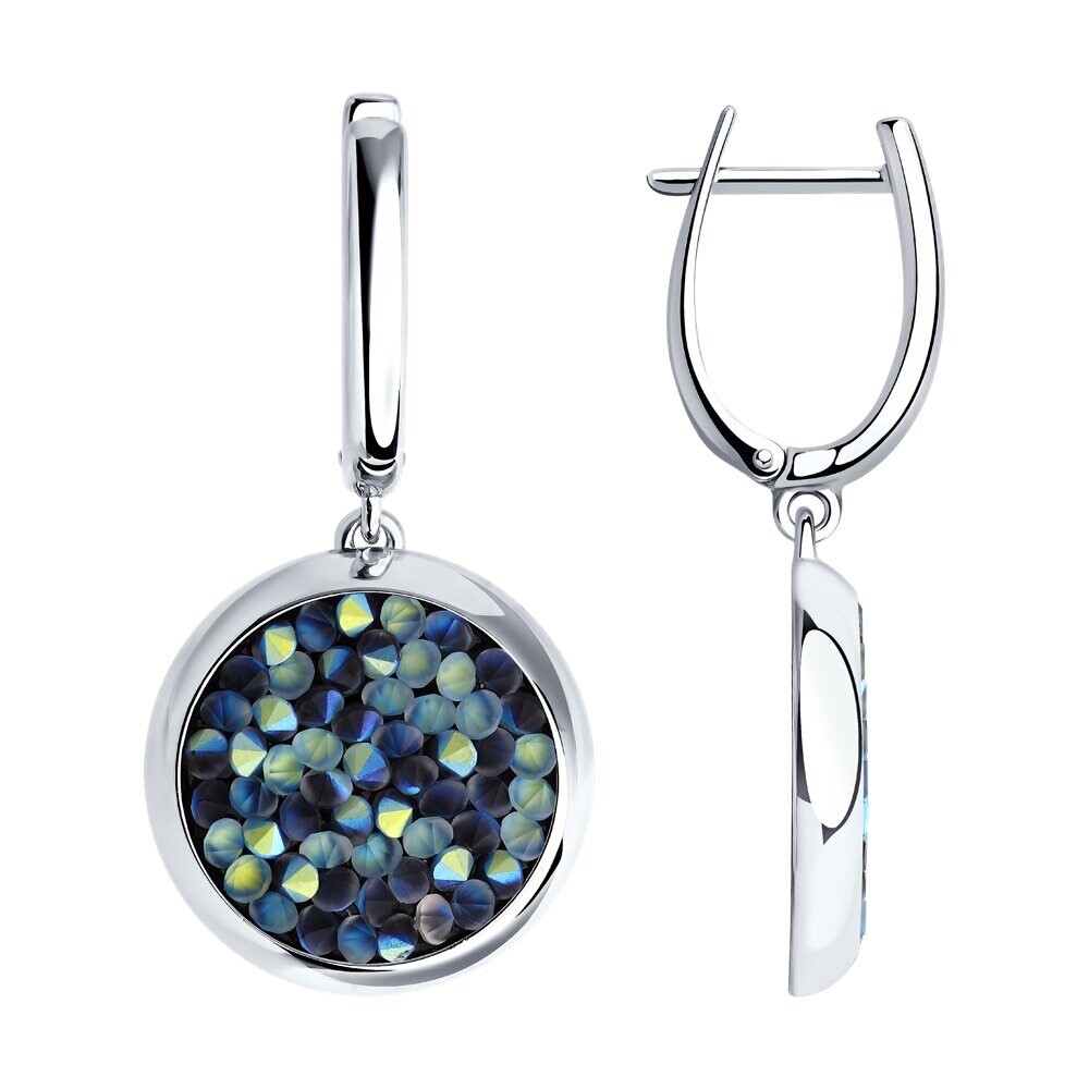 Paar Ohrhänger 925 Silber Kristallen