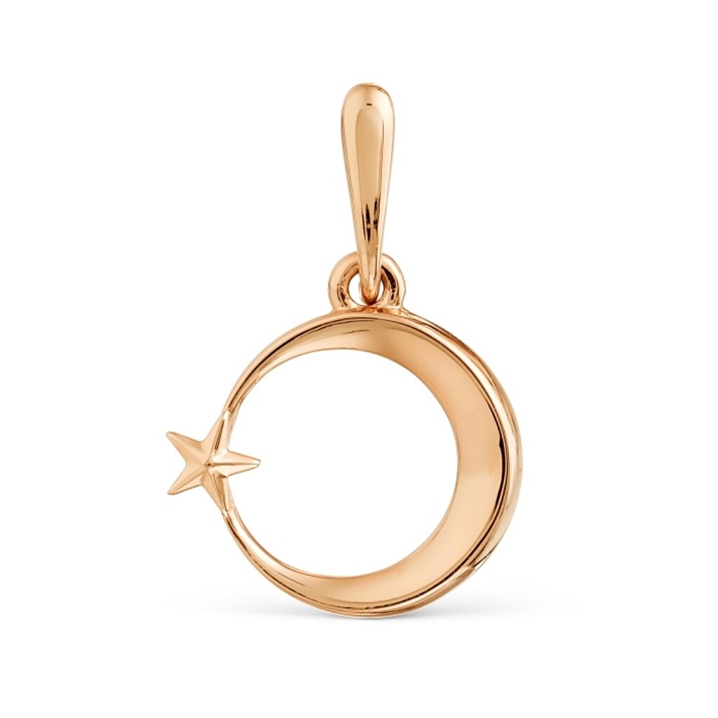 Kettenanhänger Halbmond 585er Rotgold