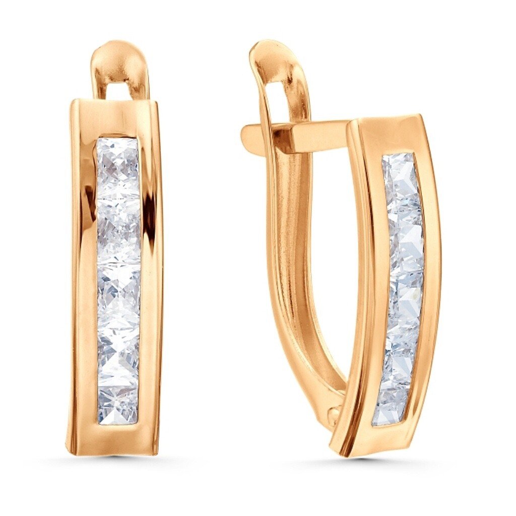 Damen Ohrringe 585er Rotgold mit Zirkonia