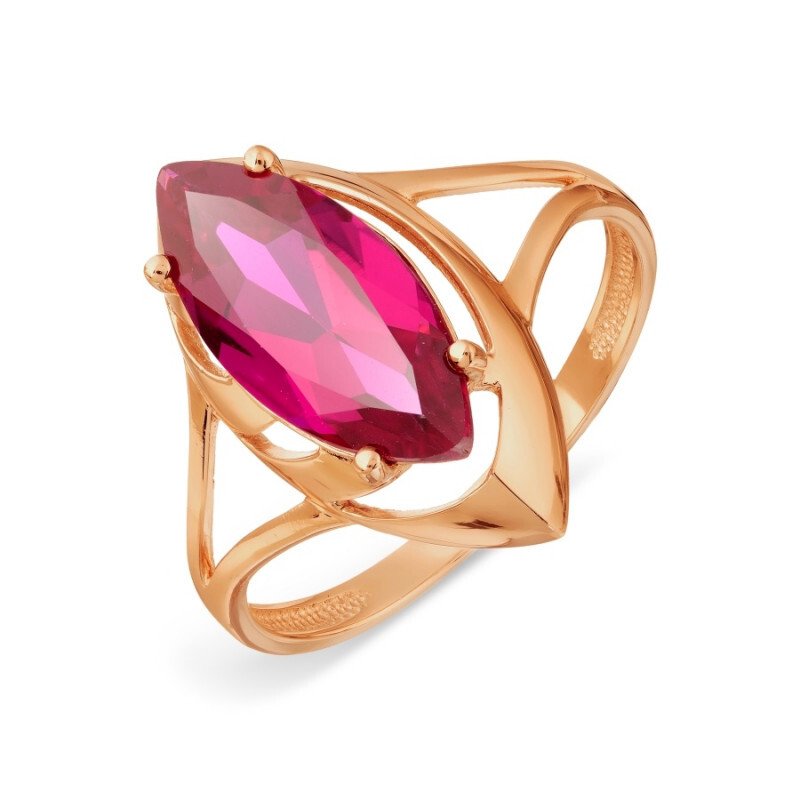 Damen Ring mit Korund 585 Rotgold