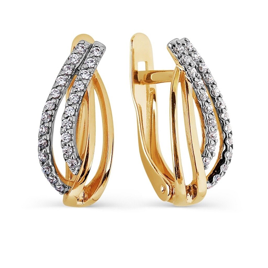 Paar Ohrhänger 585 Gelbgold Zirkonia für Damen