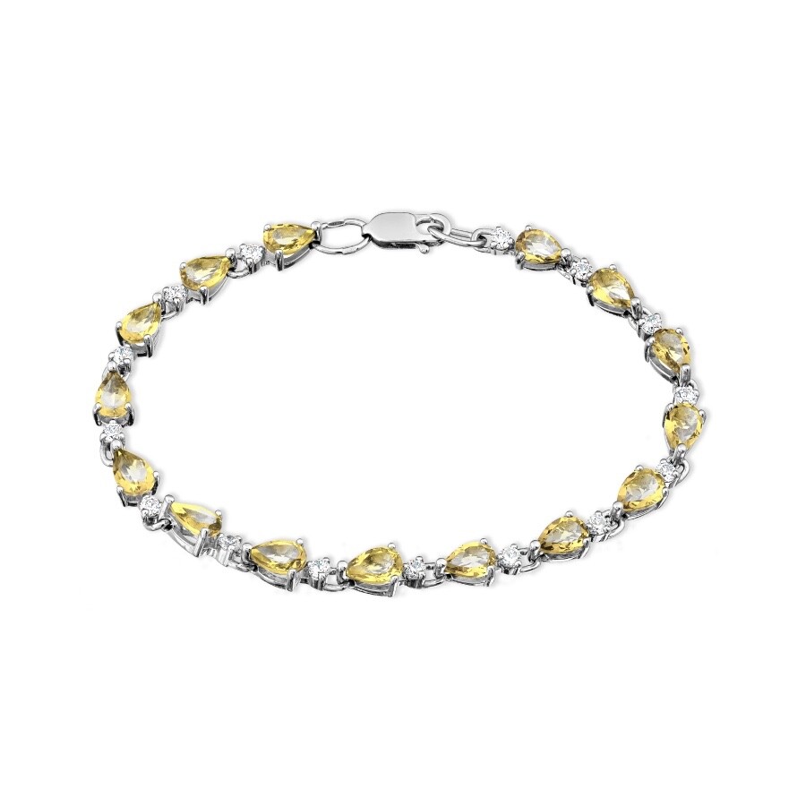 Armband 925 Silber mit Citrin und Zirkonia Armband 925 Silber mit Citrin und Zirkonia