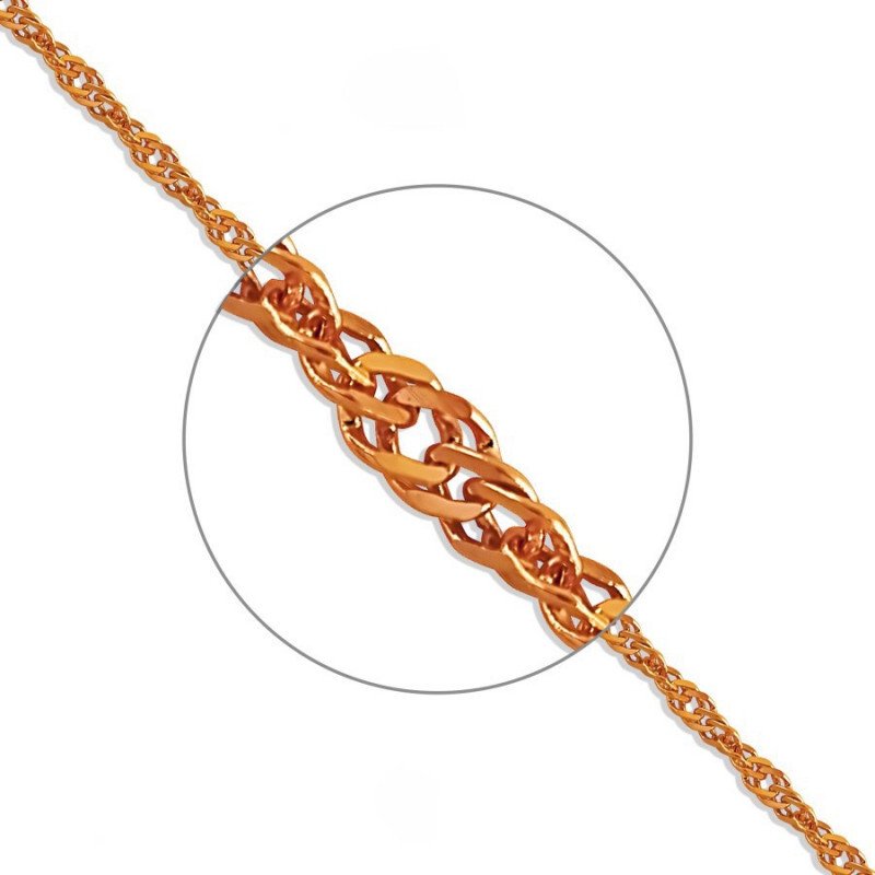 Armband Singapur 585 Rotgold Diamantiert