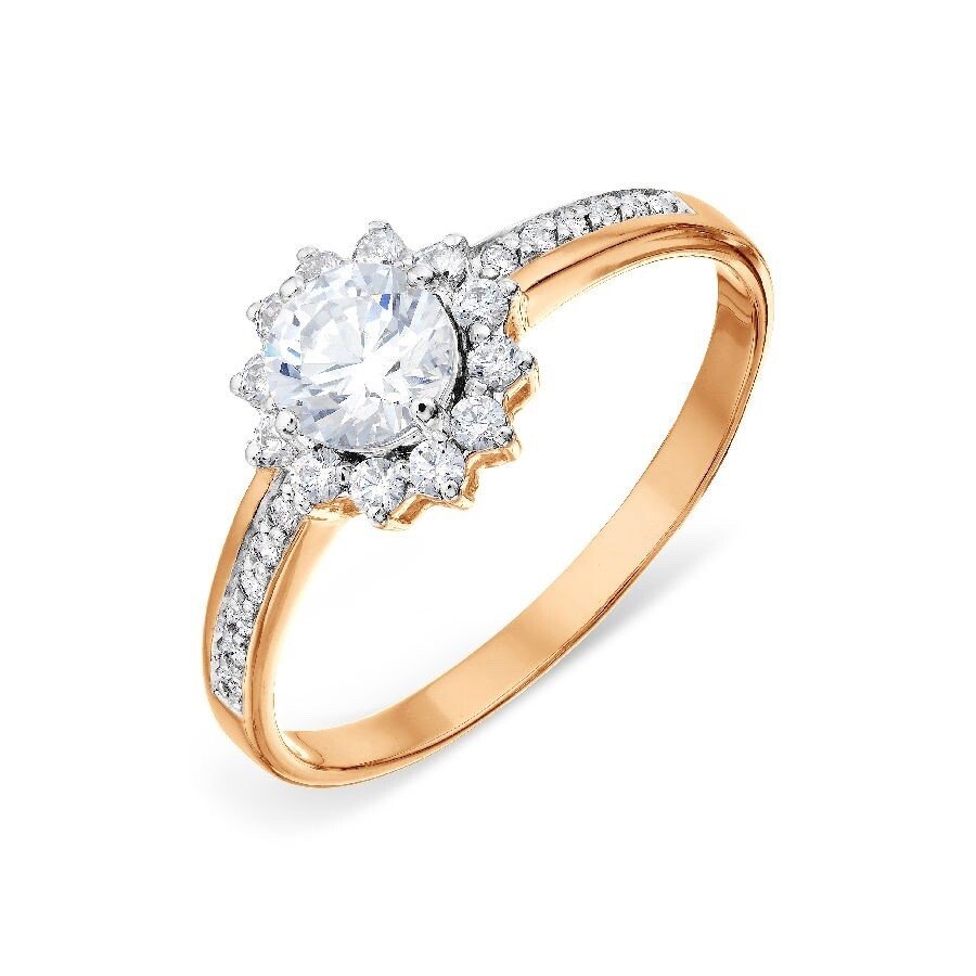 Damen Ring 375 Rotgold Zirkonia Fingerring