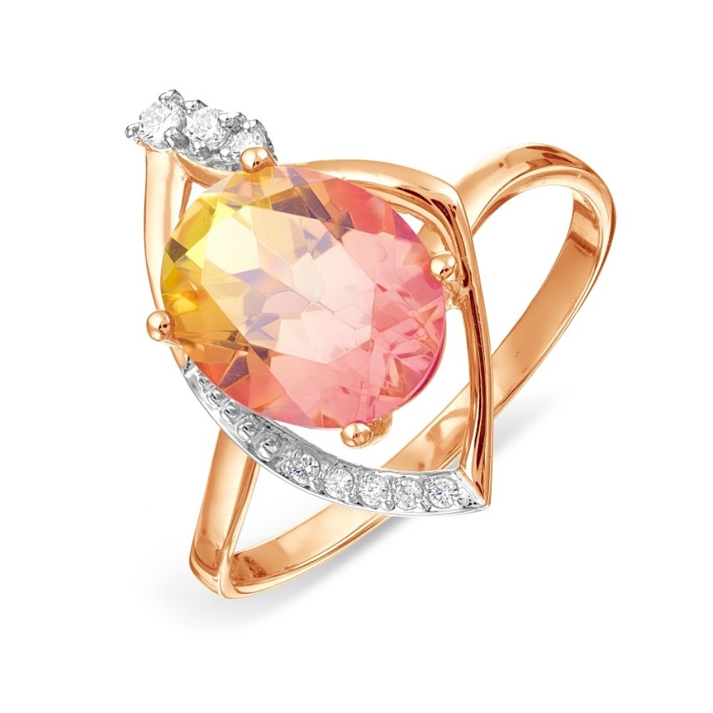 Damen Ring mit Sitall und Zirkonia