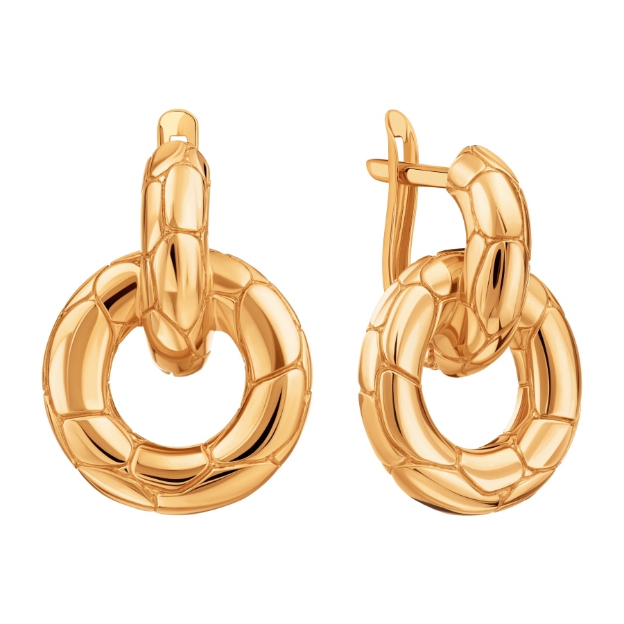 Классические серьги из красного золота 585 пробы