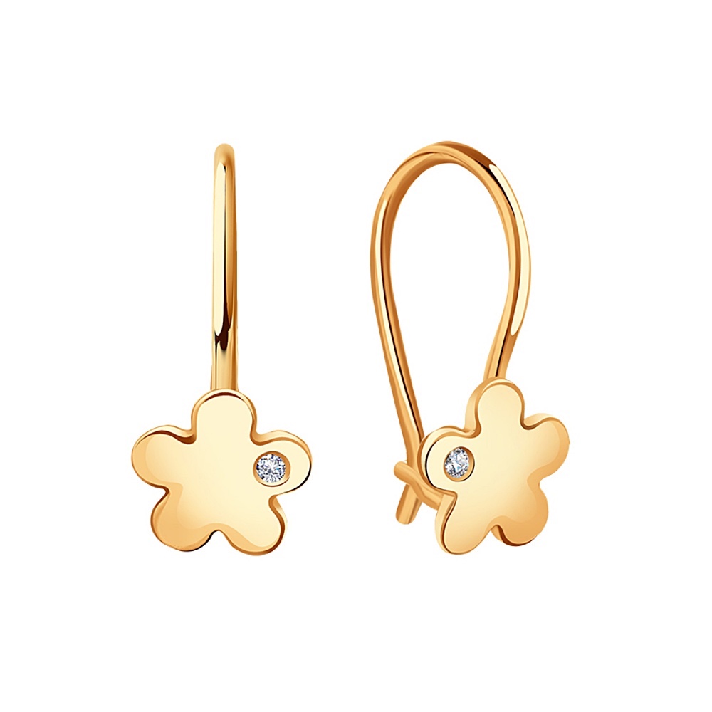 Kinder Ohrringe Blumen mit Zirkonia Kinder Ohrringe Blumen mit Zirkonia