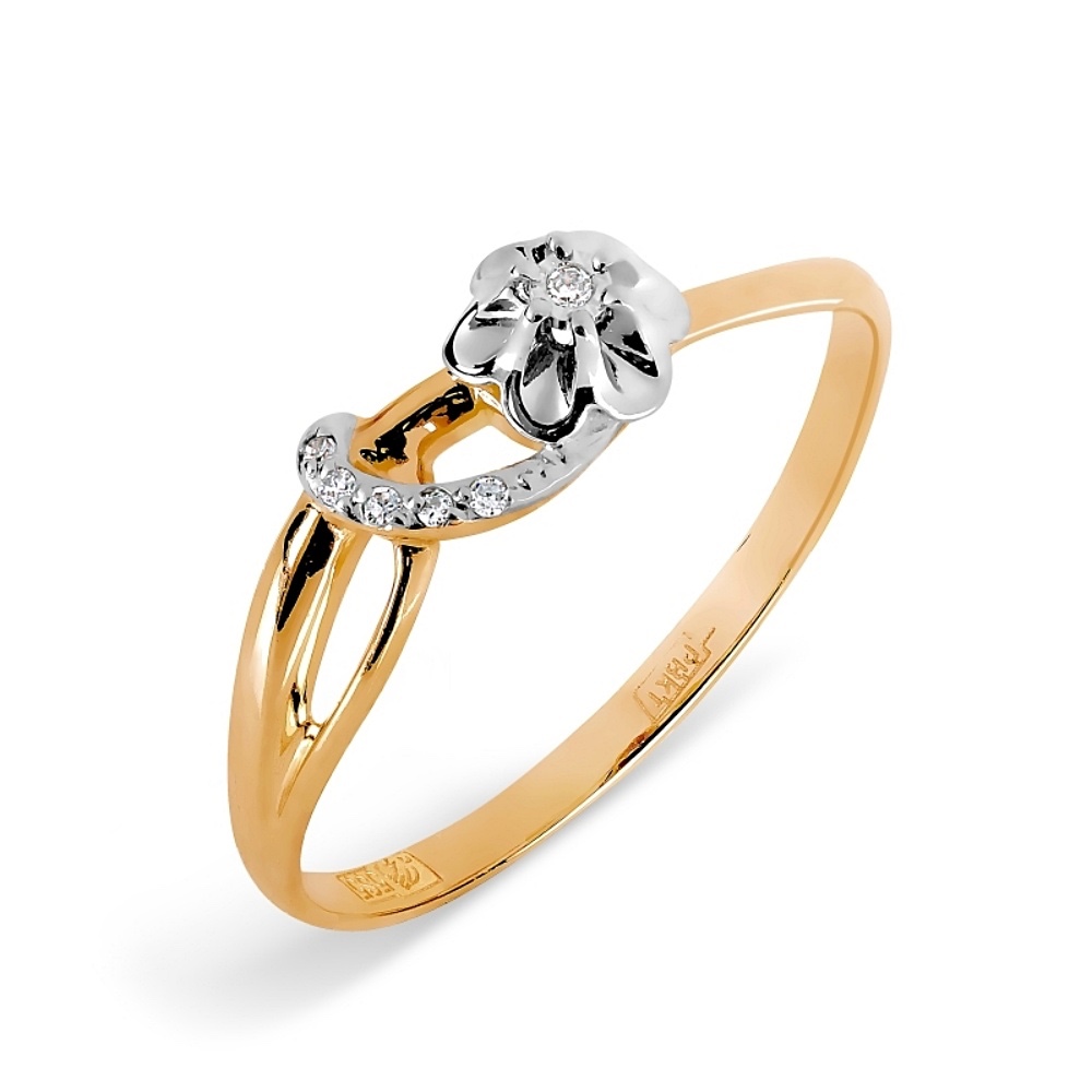 Damen Ring mit 6 Brillanten 585 Rotgold - Verlobungsring Damen Ring mit 6 Brillanten 585 Rotgold - Verlobungsring