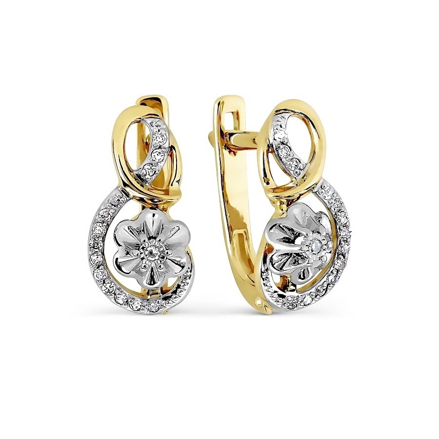 Damen Ohrringe 585er Gelbgold mit Brillanten
