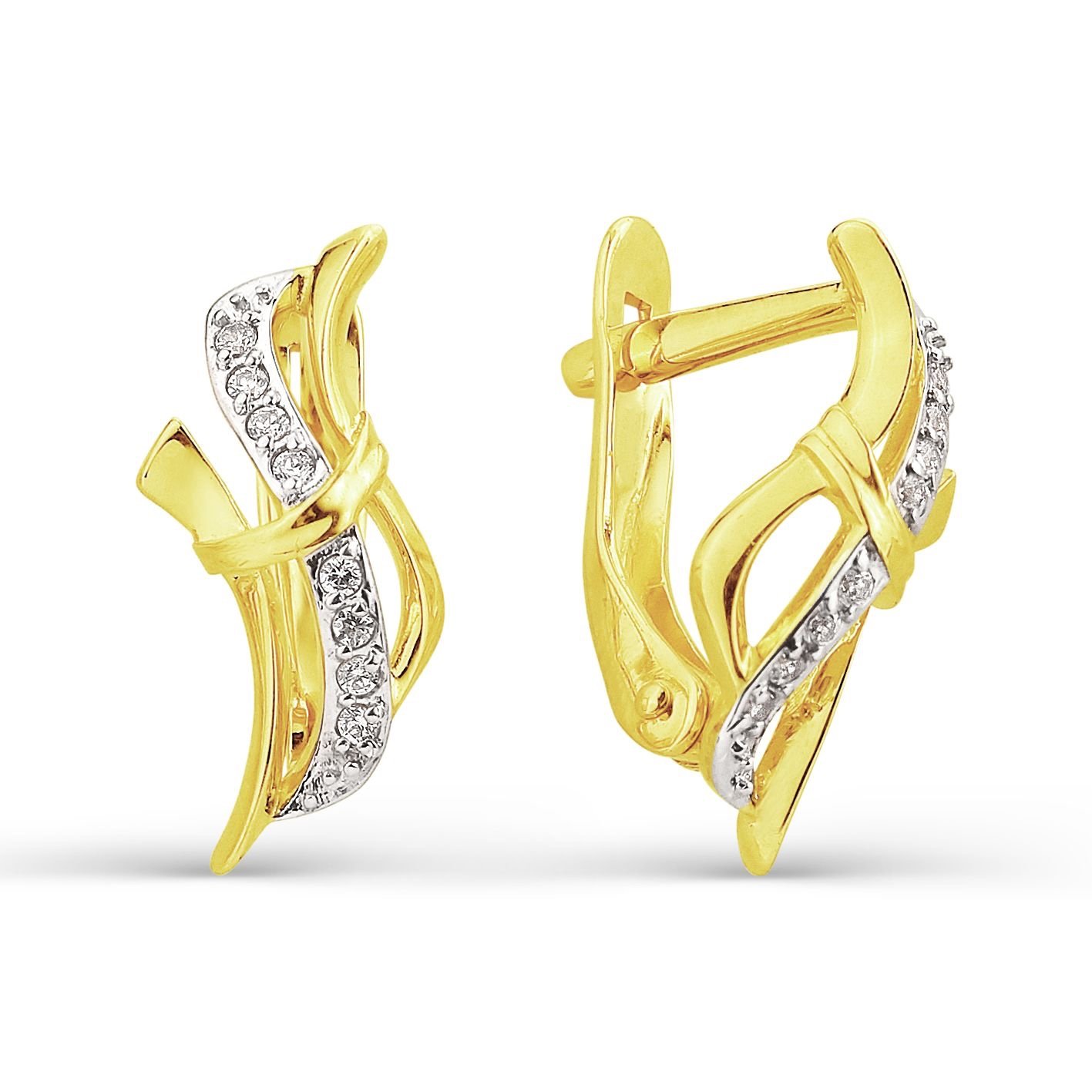 Ohrringe 585 Gelbgold mit Zirkonia Steine