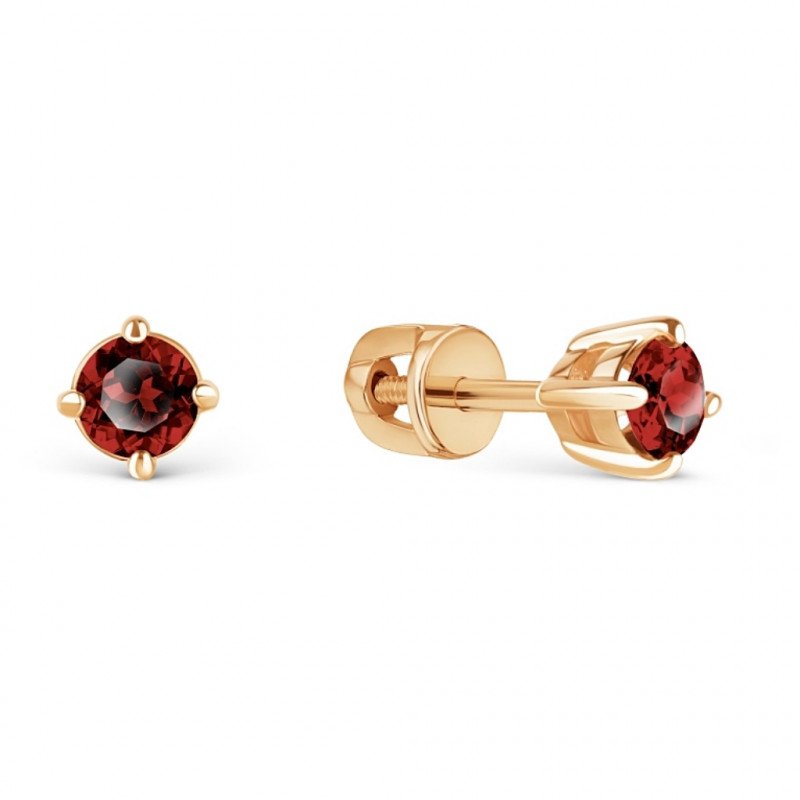 Paar Ohrstecker 585 Rotgold Granat