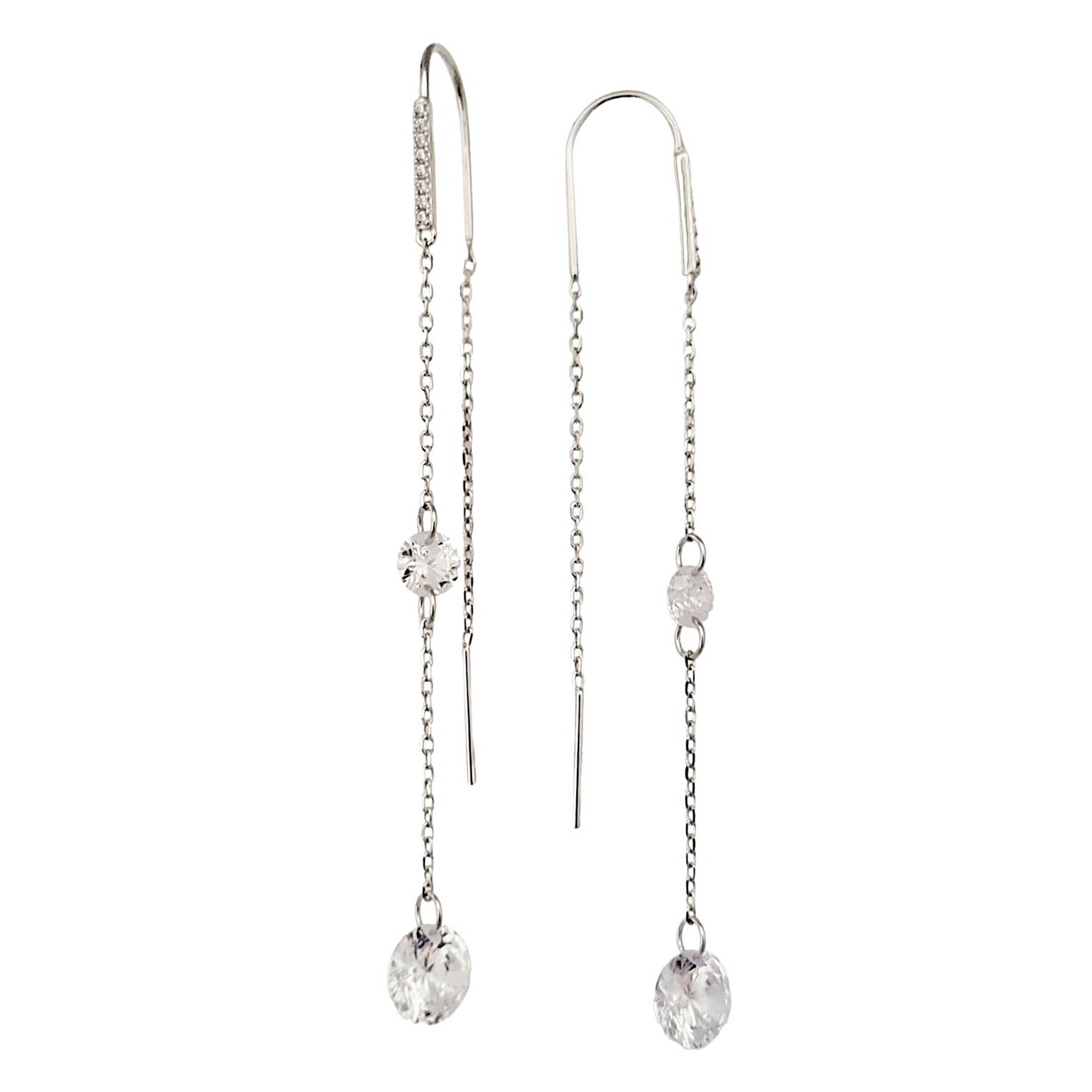 Ketten Ohrringe 925er Silber mit Zirkonia