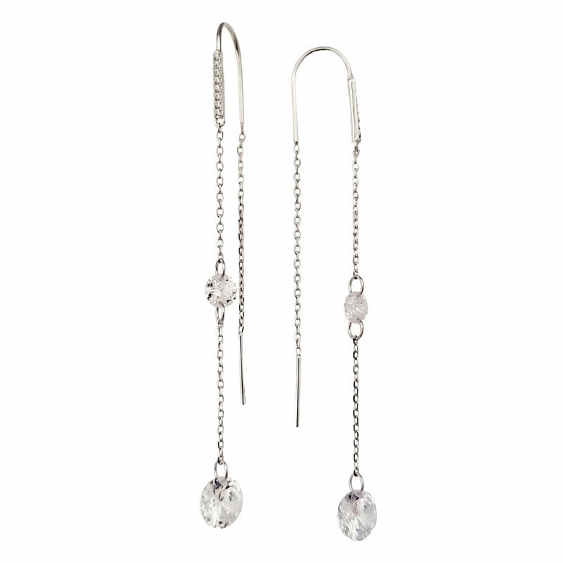 Ketten Ohrringe 925er Silber mit Zirkonia