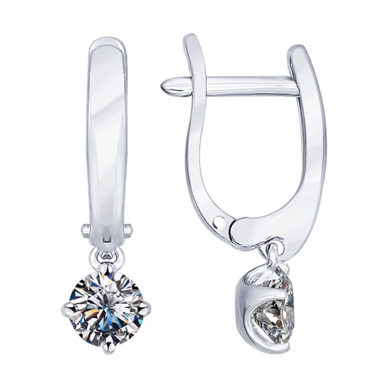 Серьги из серебра 925 пробы с фианитами