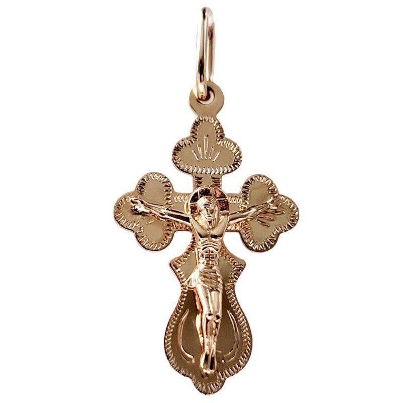 Kreuz "Segne und Rette" 585 Rotgold