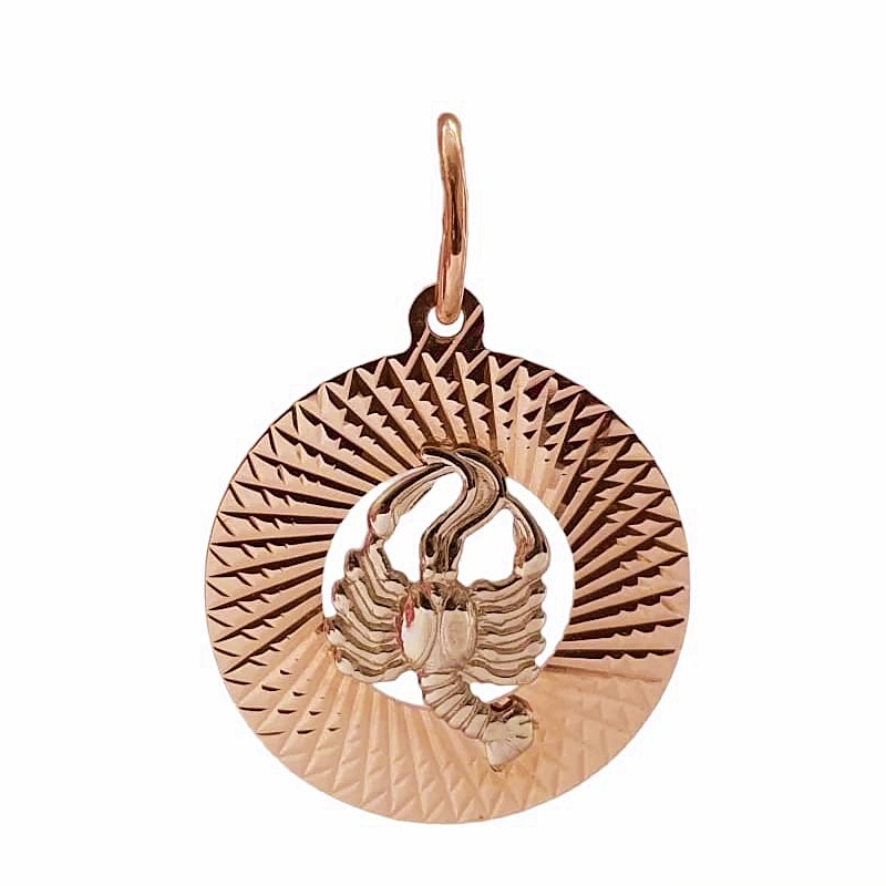 Anhänger Sternzeichen "KREBS" 585 Rotgold Diamantiert