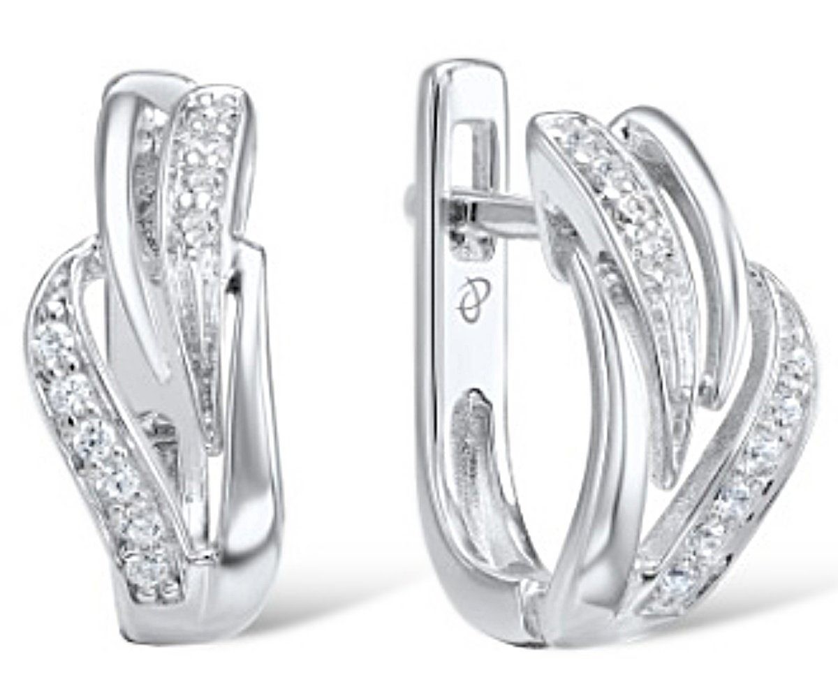 Серьги из русского серебра 925 пробы с фианитами Серьги из русского серебра 925 пробы с фианитами