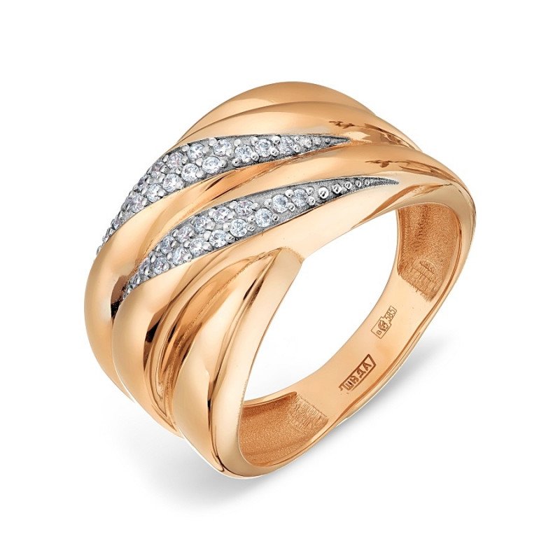 Damen Ring 585 Rotgold mit Zirkonia