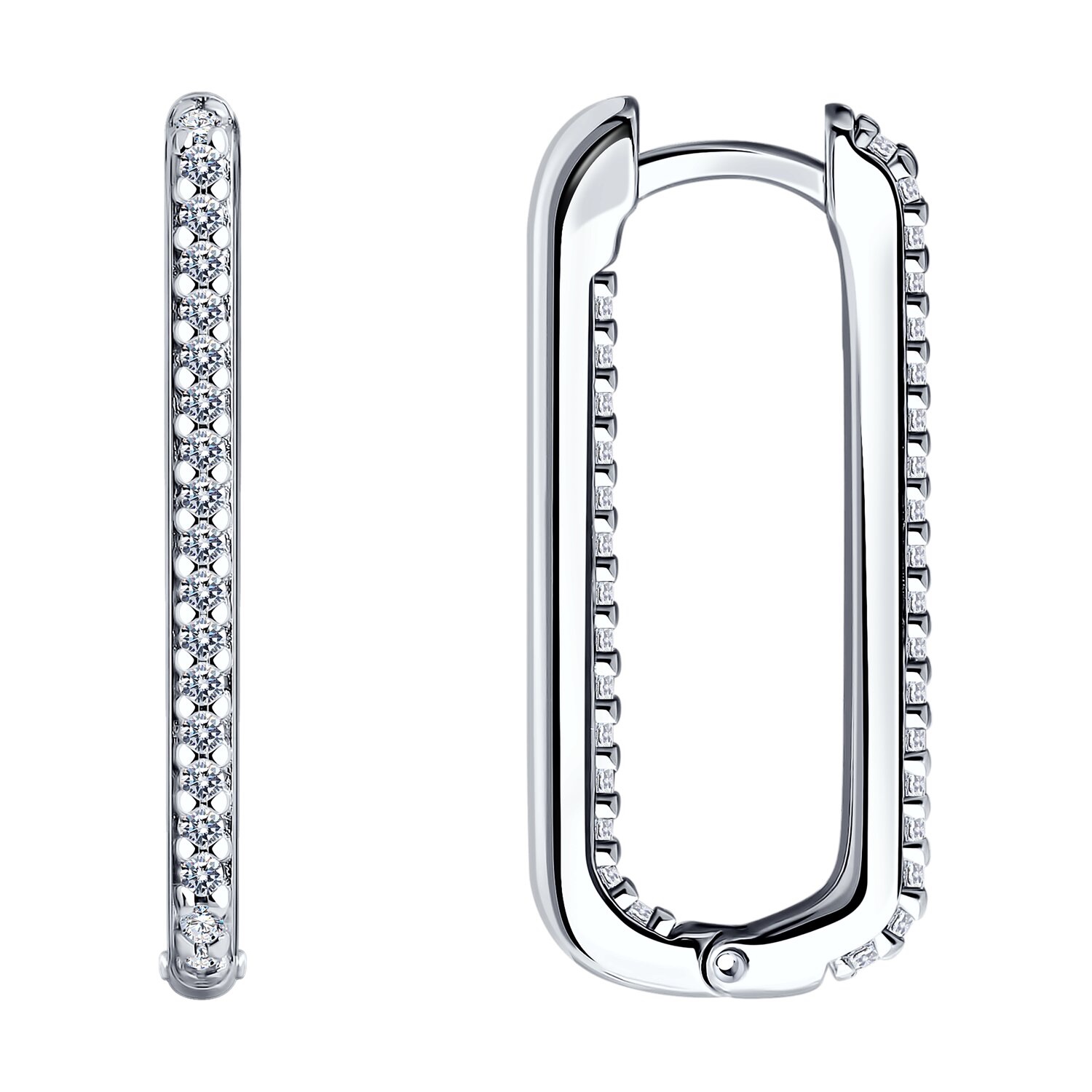 Paar Creolen 925 Silber mit Zirkonia Paar Creolen 925 Silber mit Zirkonia