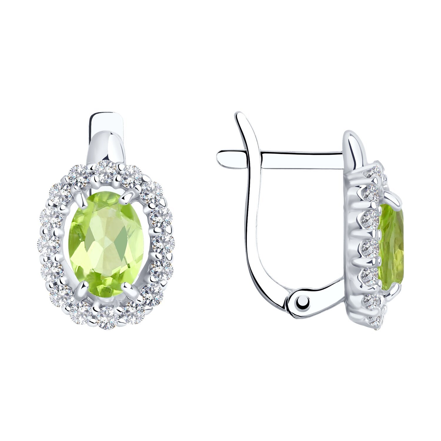 Ohrringe 925 Silber Peridot Zirkonia