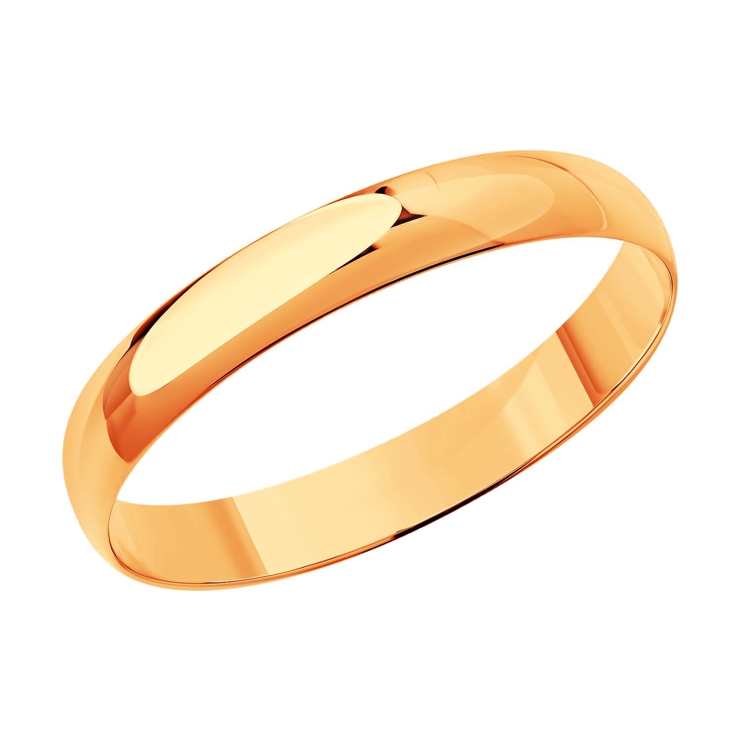 Trauring 585 Rotgold Glattpoliert 4 mm Ehering