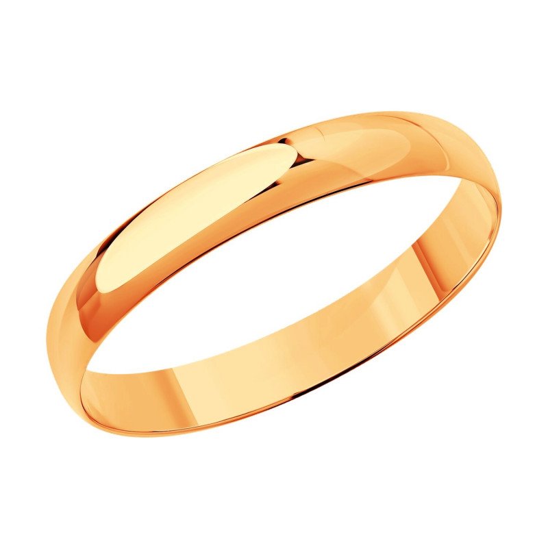 Trauring 585 Rotgold Glattpoliert 4 mm Ehering